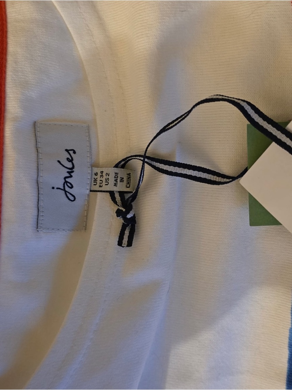Joules White & Blue Striped Sequin Lobster Crew Neck Sweater - Picture 4 of 4